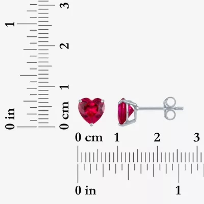 Yes, Please! Womens Lab Created Red Drusy Sterling Silver Heart 2-pc. Jewelry Set