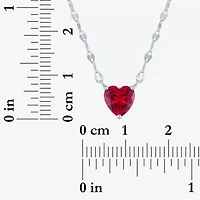 Yes, Please! Womens Lab Created Red Drusy Sterling Silver Heart 2-pc. Jewelry Set