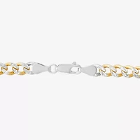 Made in Italy Mens 24K Gold Over Silver 7.5 Inch Solid Curb Chain Bracelet