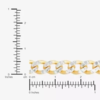 Made in Italy Mens 24K Gold Over Silver 7.5 Inch Solid Curb Chain Bracelet