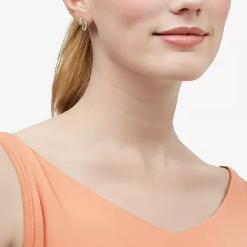 Silver Addiction Womens 14K Gold Over Silver 2 Pair Earring Set