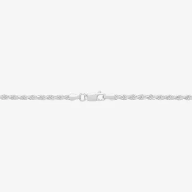 Made in Italy Womens Sterling Silver Inch Rope Chain Necklace