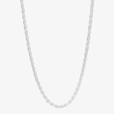 Made in Italy Womens Sterling Silver Inch Rope Chain Necklace