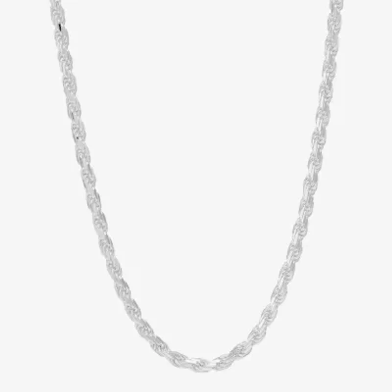 Made in Italy Mens Sterling Silver 24 Inch Rope Chain Necklace