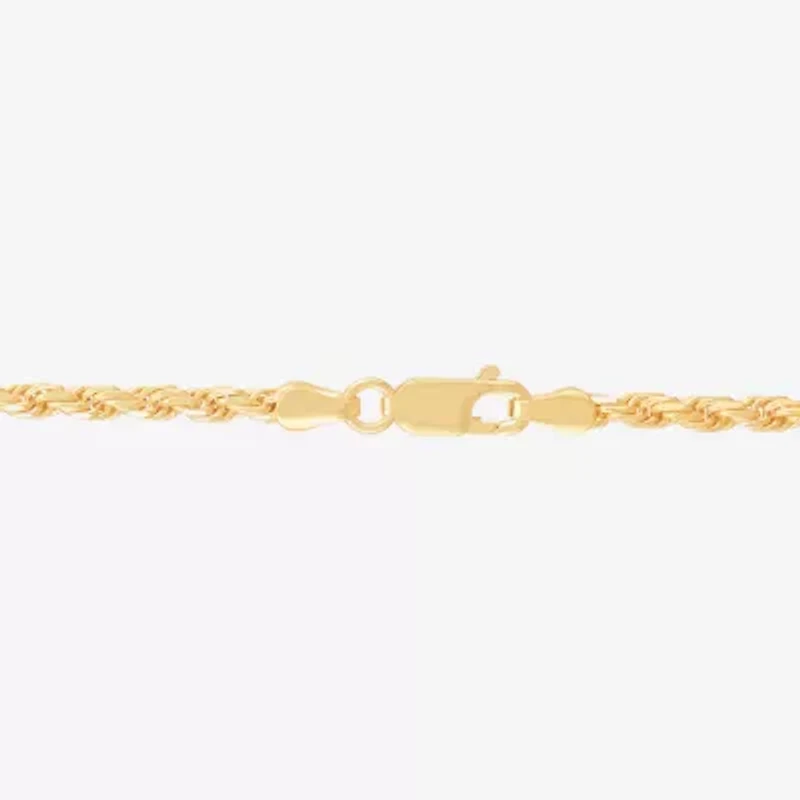 Made in Italy Womens 24K Gold Over Silver 18 Inch Rope Chain Necklace