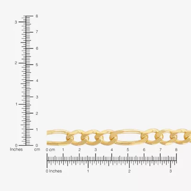Made in Italy Womens 24K Gold Over Silver 18 Inch Figaro Chain Necklace