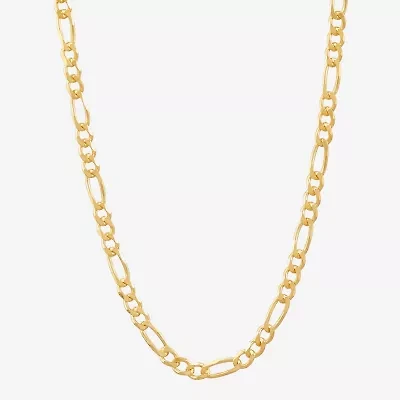 Made in Italy Womens 24K Gold Over Silver Inch Figaro Chain Necklace