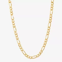 Made in Italy Womens 24K Gold Over Silver Inch Figaro Chain Necklace