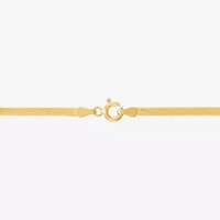 Made in Italy Womens 24K Gold Over Silver 20 Inch Herringbone Chain Necklace