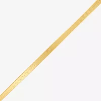 Made in Italy Womens 24K Gold Over Silver 20 Inch Herringbone Chain Necklace