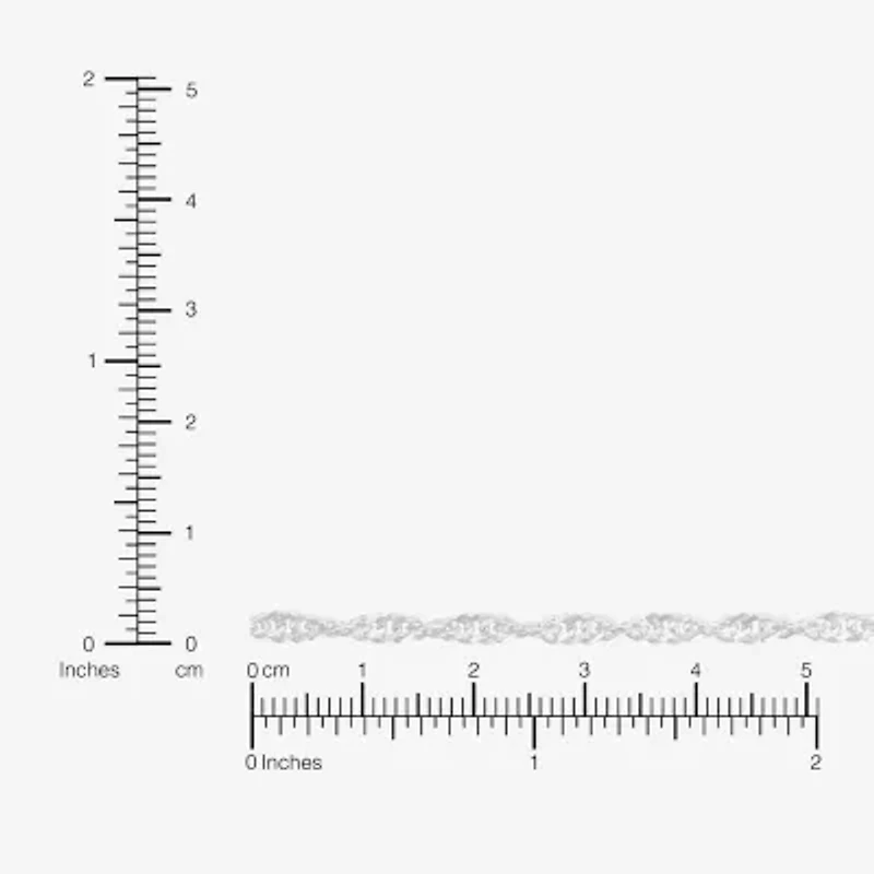 Made in Italy Womens Sterling Silver 10 Inch Solid Singapore Ankle Bracelet