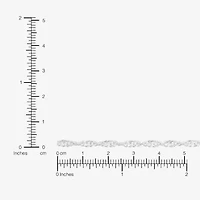 Made in Italy Womens Sterling Silver 10 Inch Solid Singapore Ankle Bracelet