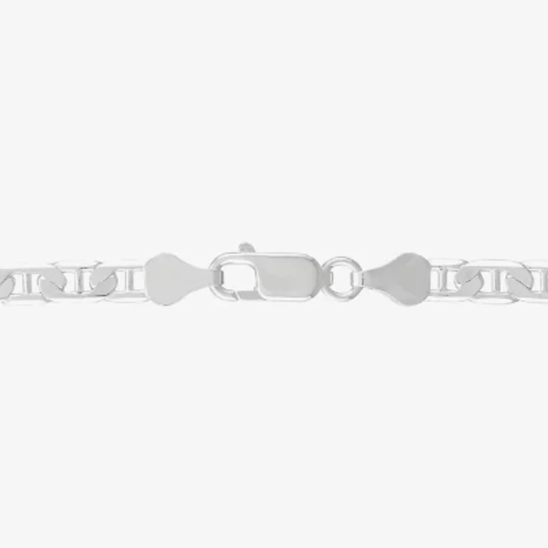 Made in Italy Womens Sterling Silver Inch Solid Chain Bracelet