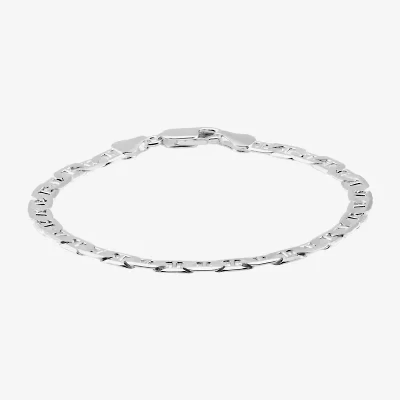 Made in Italy Womens Sterling Silver Inch Solid Chain Bracelet