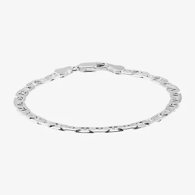 Made in Italy Womens Sterling Silver Inch Solid Chain Bracelet