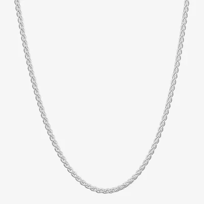 Made in Italy Womens Sterling Silver 20 Inch Wheat Chain Necklace