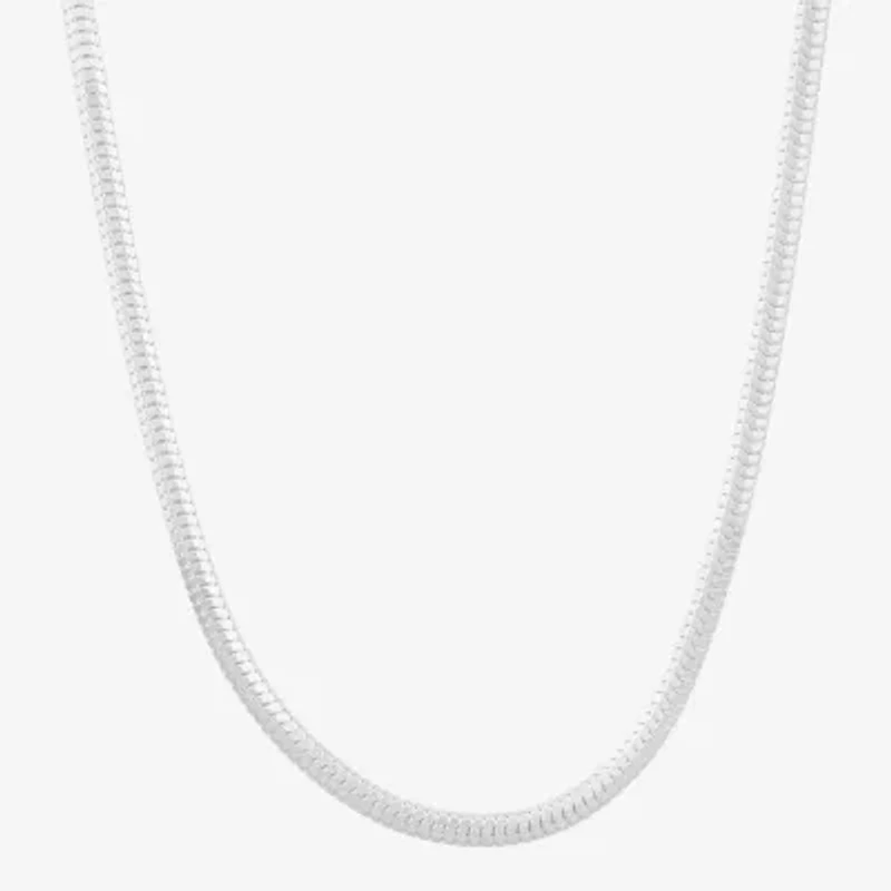 Made in Italy Womens Sterling Silver Inch Snake Chain Necklace