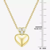 (G-H / Vs2-Si1) Womens 1/10 CT. T.W. Lab Grown White Diamond 14K Gold Over Silver Heart 18 Inch Pendant Necklace