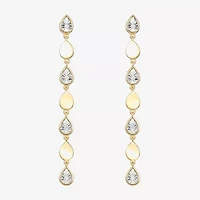 (J-K / I3) Womens Diamond Accent Genuine White Diamond Accent 14K Gold Over Silver Drop Earrings