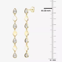 (J-K / I3) Womens Diamond Accent Genuine White Diamond Accent 14K Gold Over Silver Drop Earrings