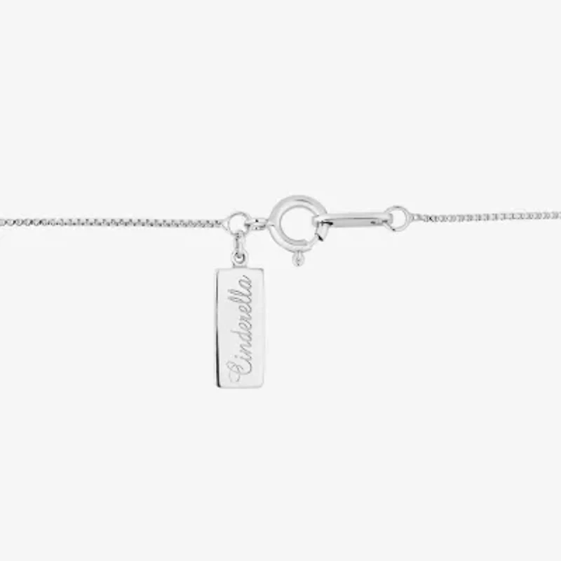 Enchanted Disney Fine Jewelry Cinderella (I, I2) Womens Lab Created White Opal Sterling Silver Oval 18 Inch Pendant Necklace