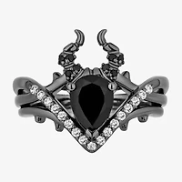 Enchanted Disney Fine Jewelry Maleficent(I, I2) Womens 1/6 CT. T.W. Genuine Black Onyx Sterling Silver Maleficent Cocktail Ring