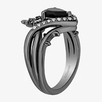 Enchanted Disney Fine Jewelry Maleficent(I, I2) Womens 1/6 CT. T.W. Genuine Black Onyx Sterling Silver Maleficent Cocktail Ring