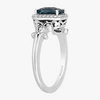 Enchanted Disney Fine Jewelry Cinderella (I, I2) Womens 1/8 CT. T.W. Genuine Blue Topaz Sterling Silver Cocktail Ring