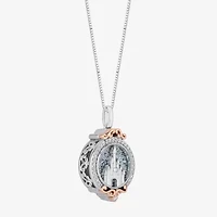 Enchanted Disney Fine Jewelry Disney Princess(I, I2) Womens 1/6 CT. T.W. Genuine Blue Drusy 14K Rose Gold Over Silver Sterling Silver Round 18 Inch Pendant Necklace