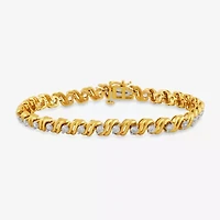 (I, I2) Womens 2 CT. T.W. Lab Grown White Diamond 14K Gold Over Silver 8 Inch Tennis Bracelet