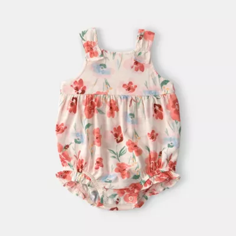 Carter's Baby Girls Round Neck Sleeveless Romper Set