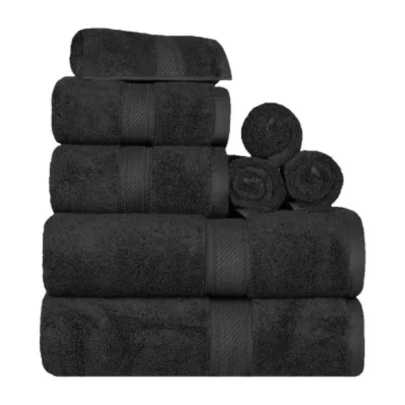 SUPERIOR® Madison Collection | Plush Egyptian Cotton 8-pc. Quick Dry Solid Bath Towel Set