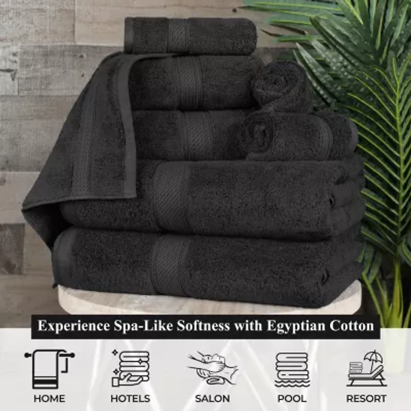 SUPERIOR® Madison Collection | Plush Egyptian Cotton 8-pc. Quick Dry Solid Bath Towel Set