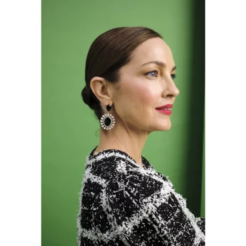 Monet Jewelry Gold Tone Halo Womens Glass Oval Hypoallergenic Drop Earrings