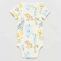 Okie Dokie Baby Boys Round Neck Short Sleeve Rib Bodysuit