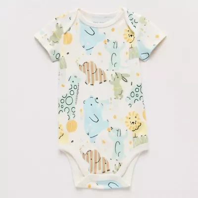 Okie Dokie Baby Boys Round Neck Short Sleeve Rib Bodysuit