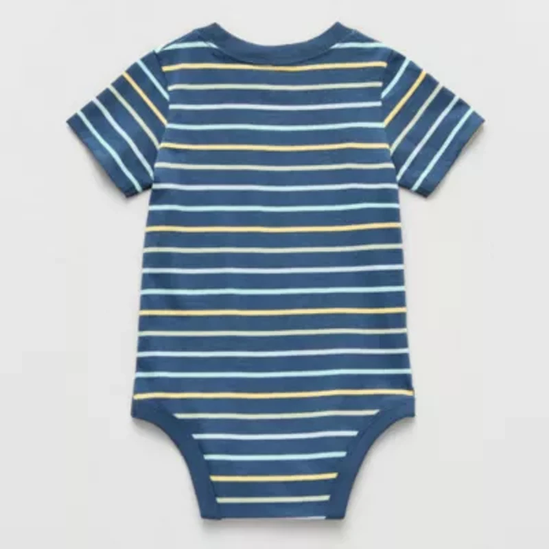 Okie Dokie Baby Boys Round Neck Short Sleeve Bodysuit