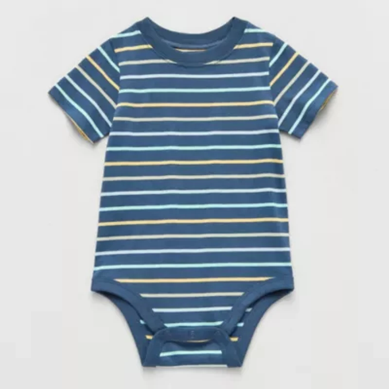 Okie Dokie Baby Boys Round Neck Short Sleeve Bodysuit