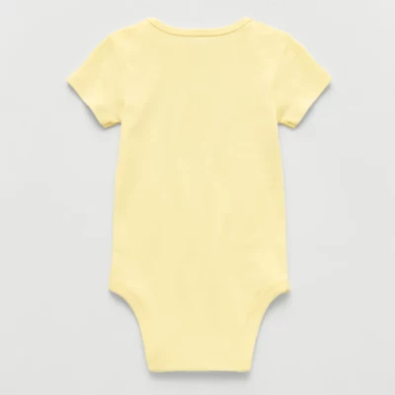 Okie Dokie Baby Boys Round Neck Short Sleeve Rib Bodysuit