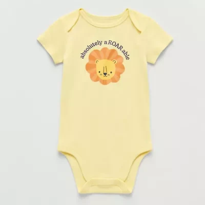 Okie Dokie Baby Boys Round Neck Short Sleeve Rib Bodysuit