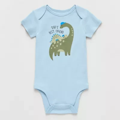 Okie Dokie Baby Boys Round Neck Short Sleeve Rib Bodysuit