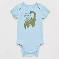 Okie Dokie Baby Boys Round Neck Short Sleeve Rib Bodysuit
