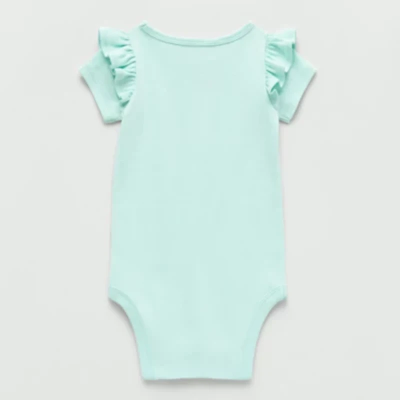 Okie Dokie Baby Round Neck Short Sleeve Rib Bodysuit