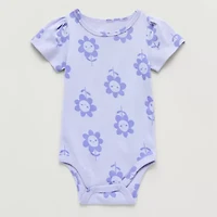 Okie Dokie Baby Girls Round Neck Short Sleeve Bodysuit