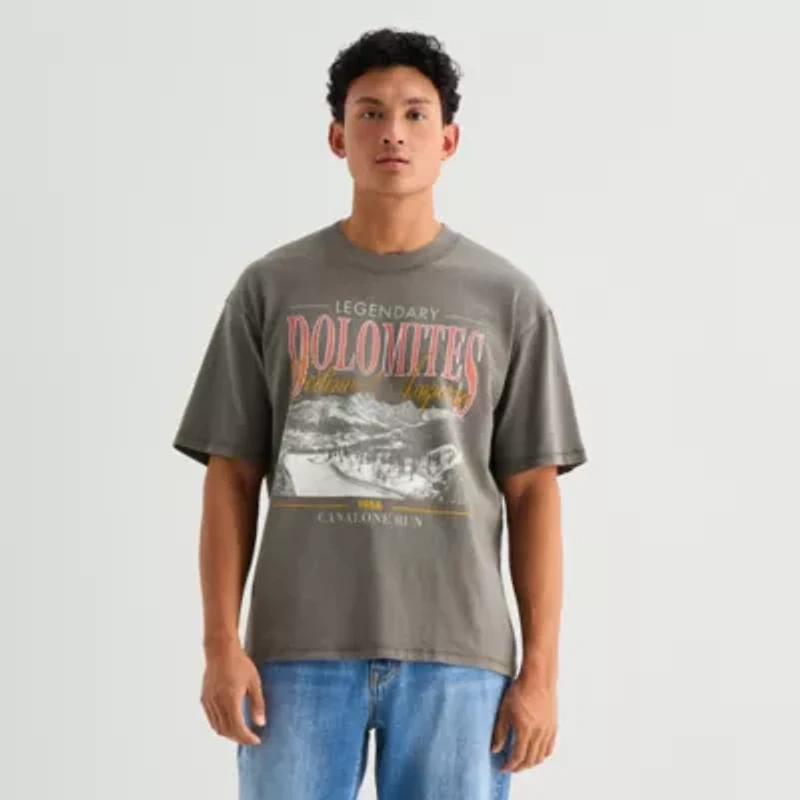 Arizona Mens Crew Neck Short Sleeve Relaxed Fit Graphic T-Shirt