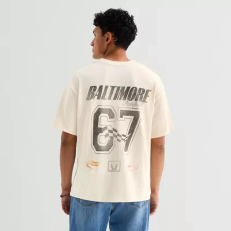 Arizona Mens Crew Neck Short Sleeve Relaxed Fit Graphic T-Shirt