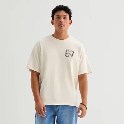 Arizona Mens Crew Neck Short Sleeve Relaxed Fit Graphic T-Shirt