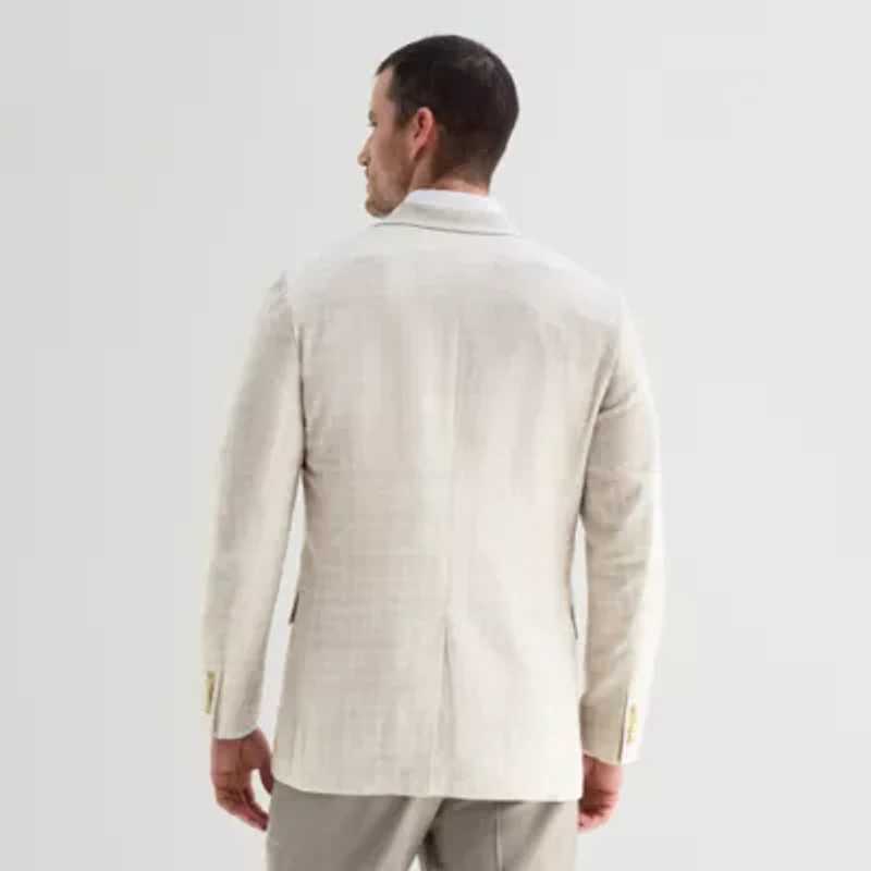 Stafford Mens Plaid Classic Fit Sport Coat