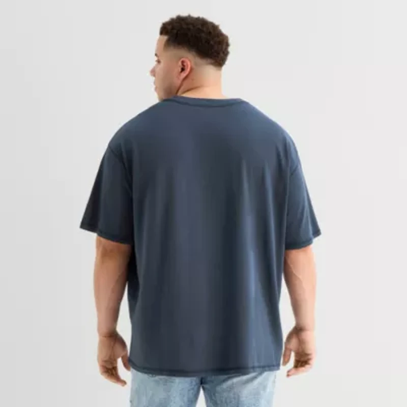 Arizona Mens Crew Neck Short Sleeve Boxy Fit Big and Tall Graphic T-Shirt