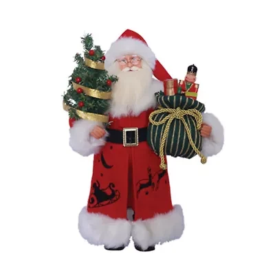 Hand Painted 15" Up And Away Santa